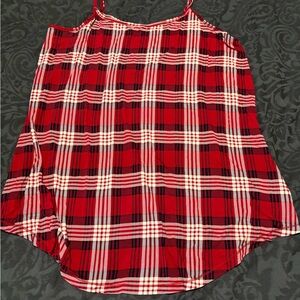 Red Plaid Women's Top